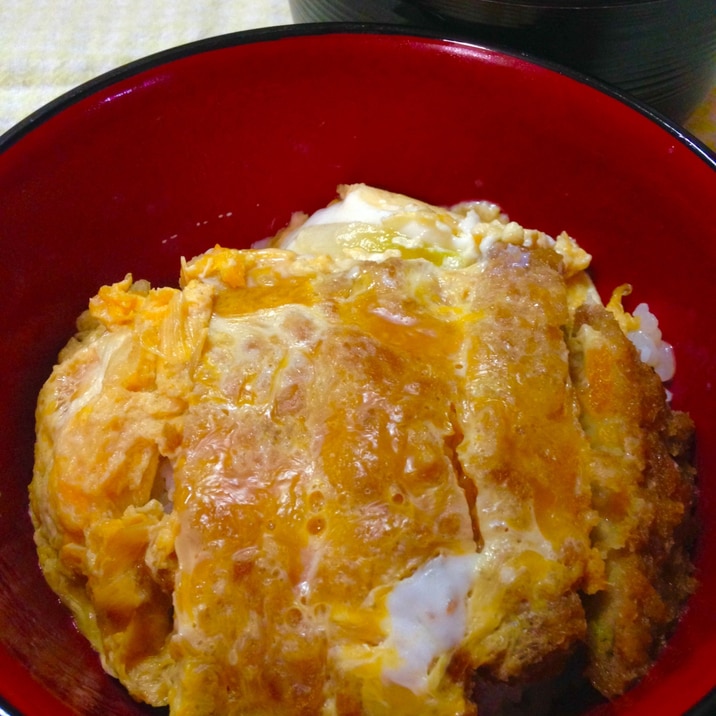 麺つゆで♪少し甘めのかつ丼♪